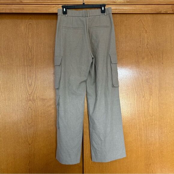 Abercrombie & Fitch Brushed Suiting Tailored Cargo Wide Leg Pants Size 28 6 - Picture 5 of 11